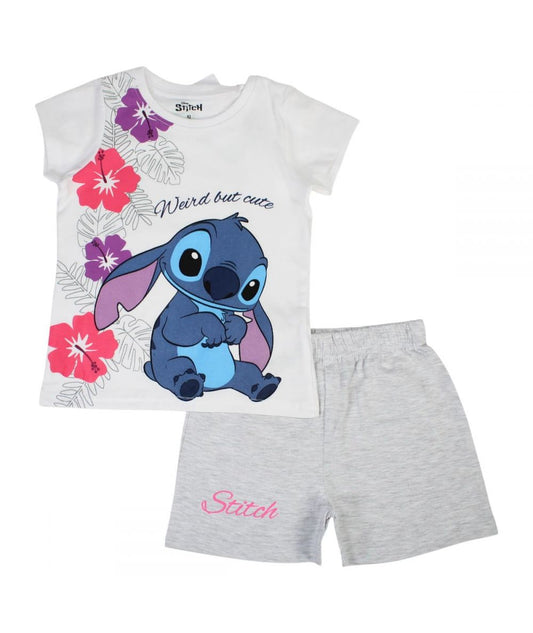 Ensemble Stitch tee-shirt et short - gris et blanc