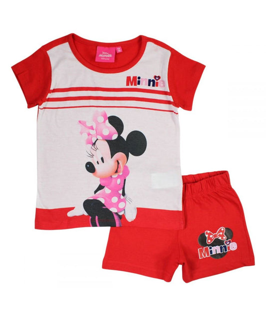 Ensemble Minnie tee-shirt et short - rouge