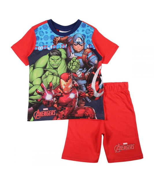 Ensemble Avengers tee-shirt et short - rouge