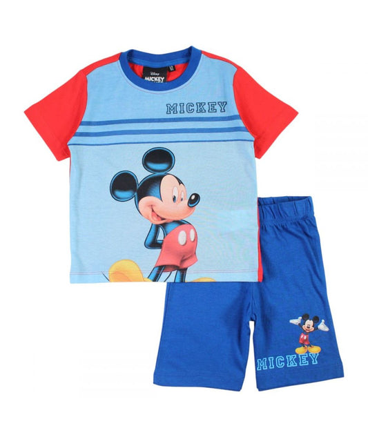 Ensemble Mickey tee-shirt et short - bleu et rouge