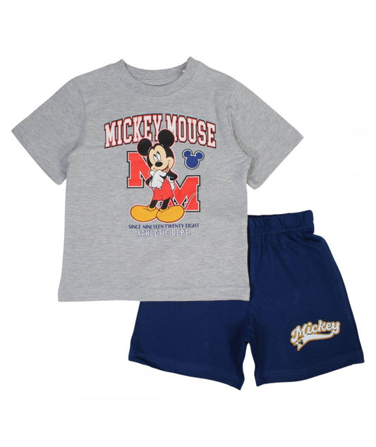Ensemble Mickey tee-shirt et short - gris et bleu