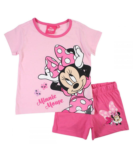 Ensemble Minnie tee-shirt et short - rose clair