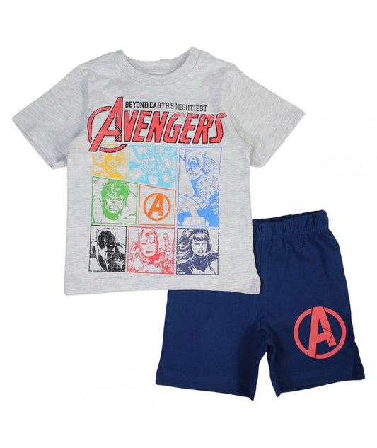 Ensemble Avengers tee-shirt et short - gris et bleu