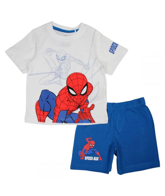Ensemble Spiderman tee-shirt et short - gris et bleu