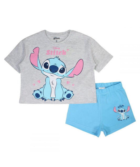 Ensemble Stitch tee-shirt et short - gris et bleu