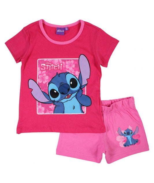 Ensemble Stitch tee-shirt et short - fushia