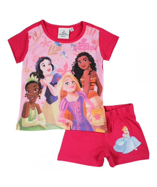 Ensemble Princesse tee-shirt et short - rouge et rose