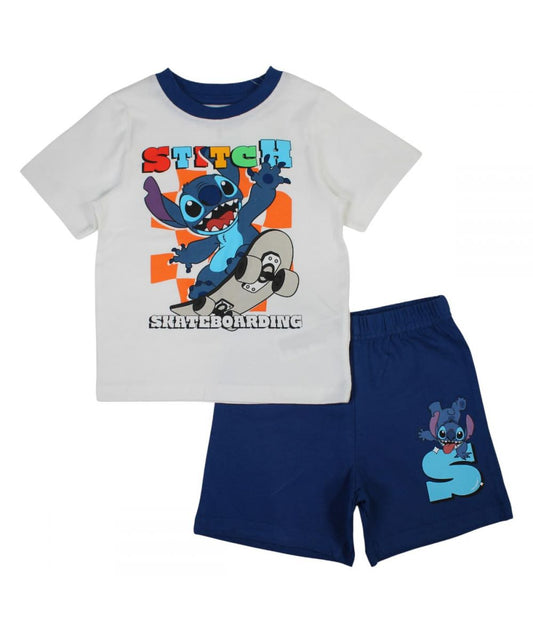 Ensemble Stitch tee-shirt et short - blanc et bleu
