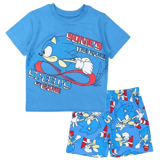 Ensemble Sonic tee-shirt et short - bleu