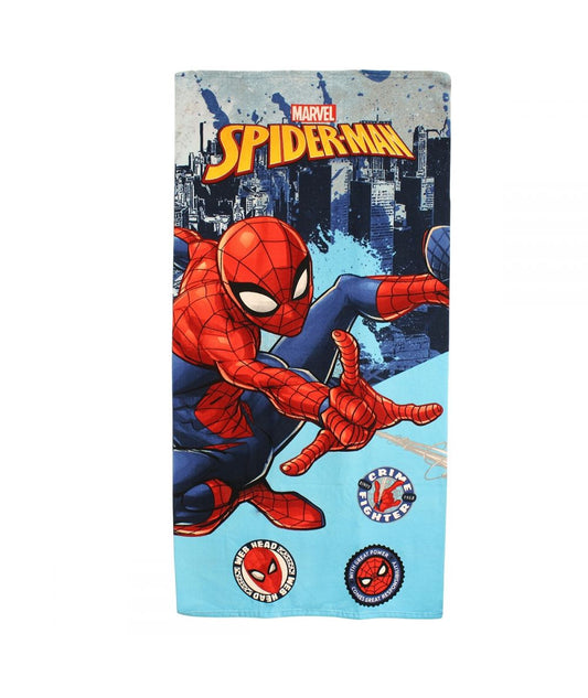 Serviette de plage Spiderman - bleu clair