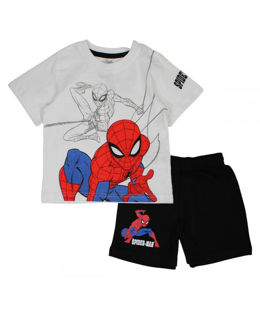 Ensemble Spiderman tee-shirt et short - gris et noir