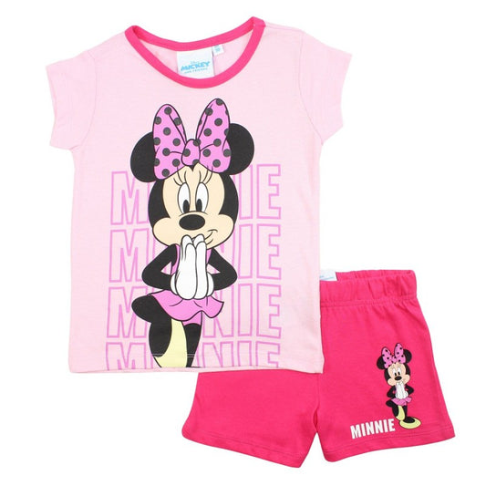 Ensemble Minnie tee-shirt et short - rose