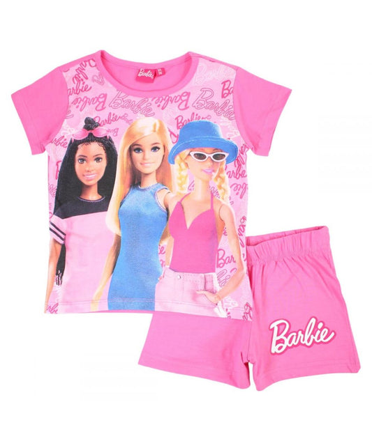 Ensemble Barbie tee-shirt et short - rose