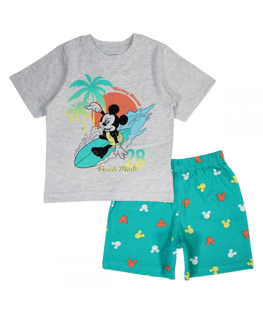 Ensemble Mickey tee-shirt et short - vert-bleu
