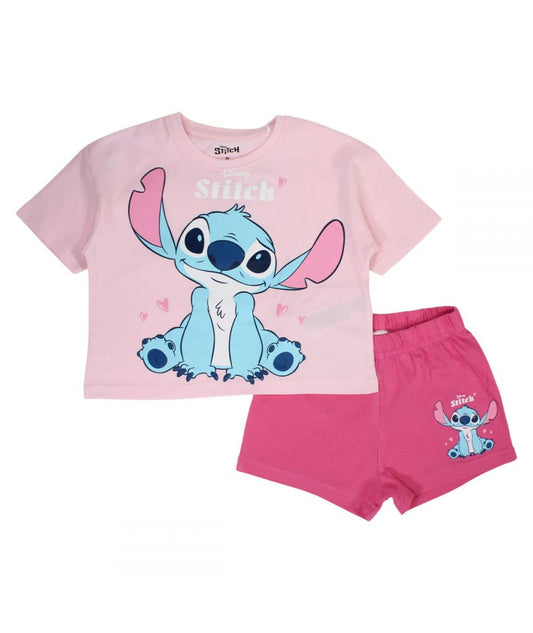 Ensemble Stitch tee-shirt et short - rose